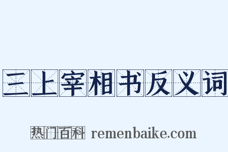 三上宰相书反义词是什么意思的图片